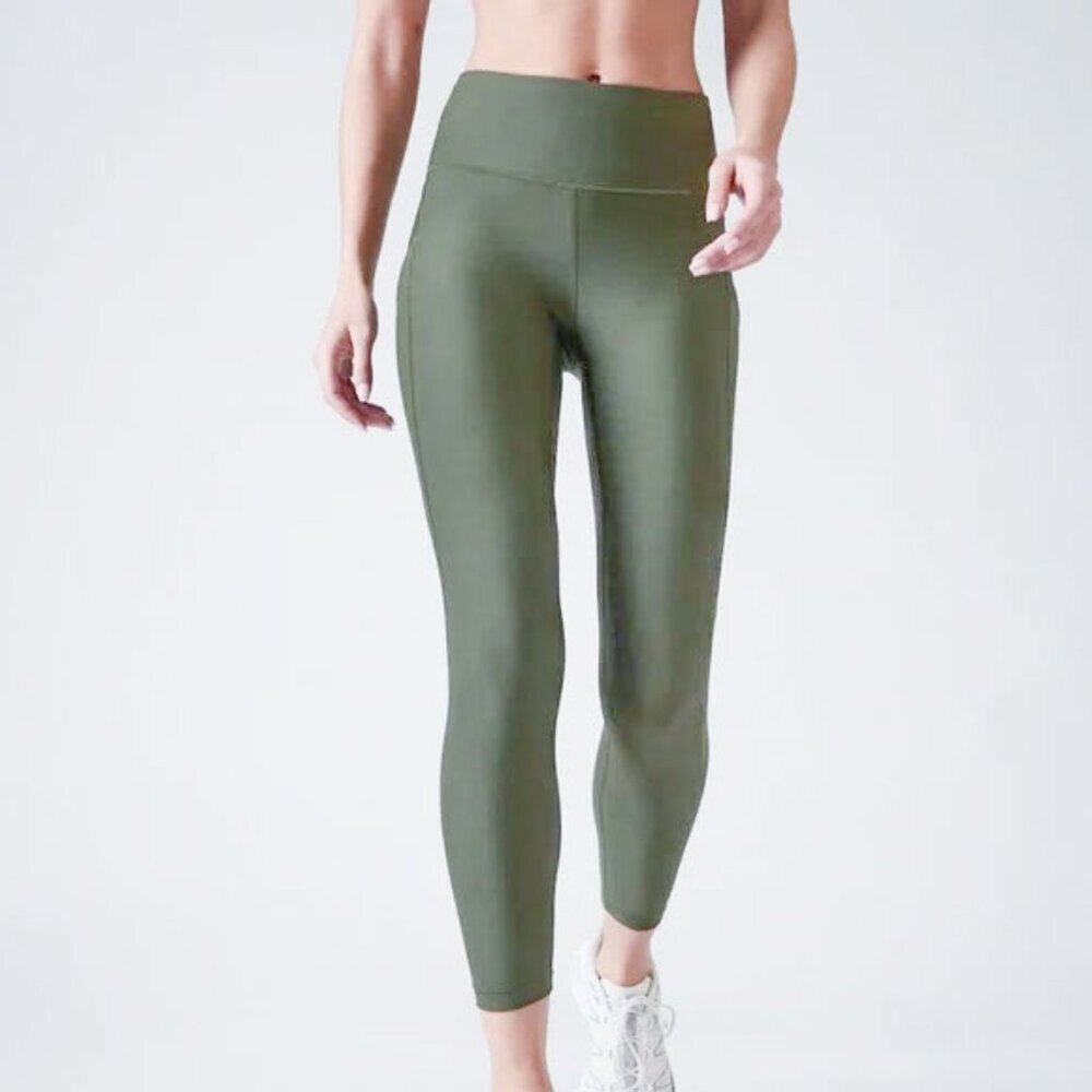 Athleta Laurel Olive Green Ultimate Stash Pocket 7/8 Tight